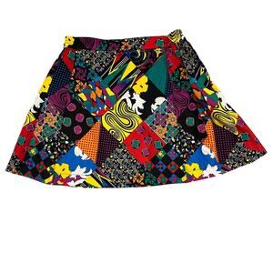 Vintage 1990s Head Multicolor Geometric Pleated Athletic Tennis Skirt XS